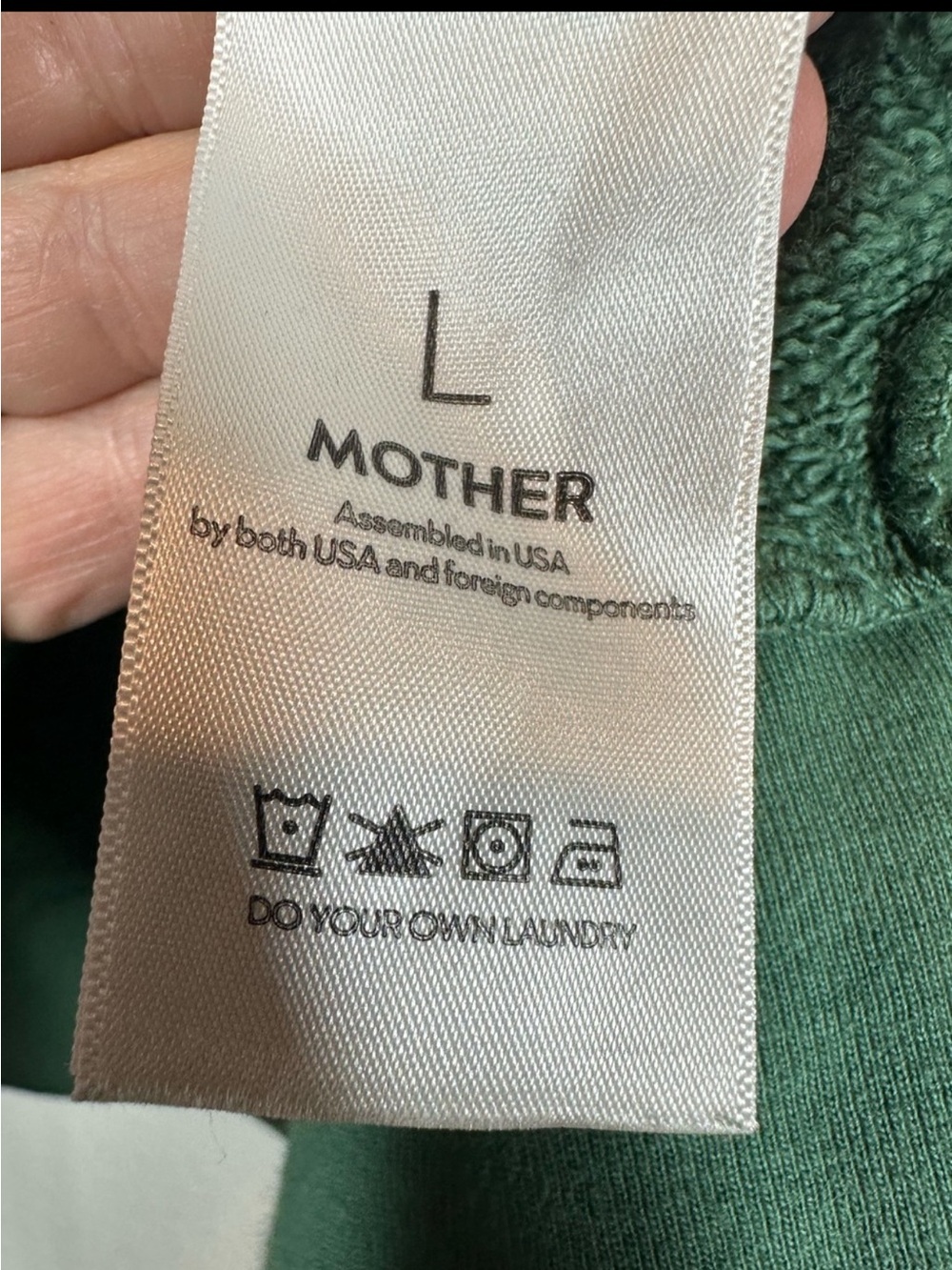 MOTHER The Drop Square Crewneck  Women’s Large Green Graphic Sweatshirt - Picture 7 of 9